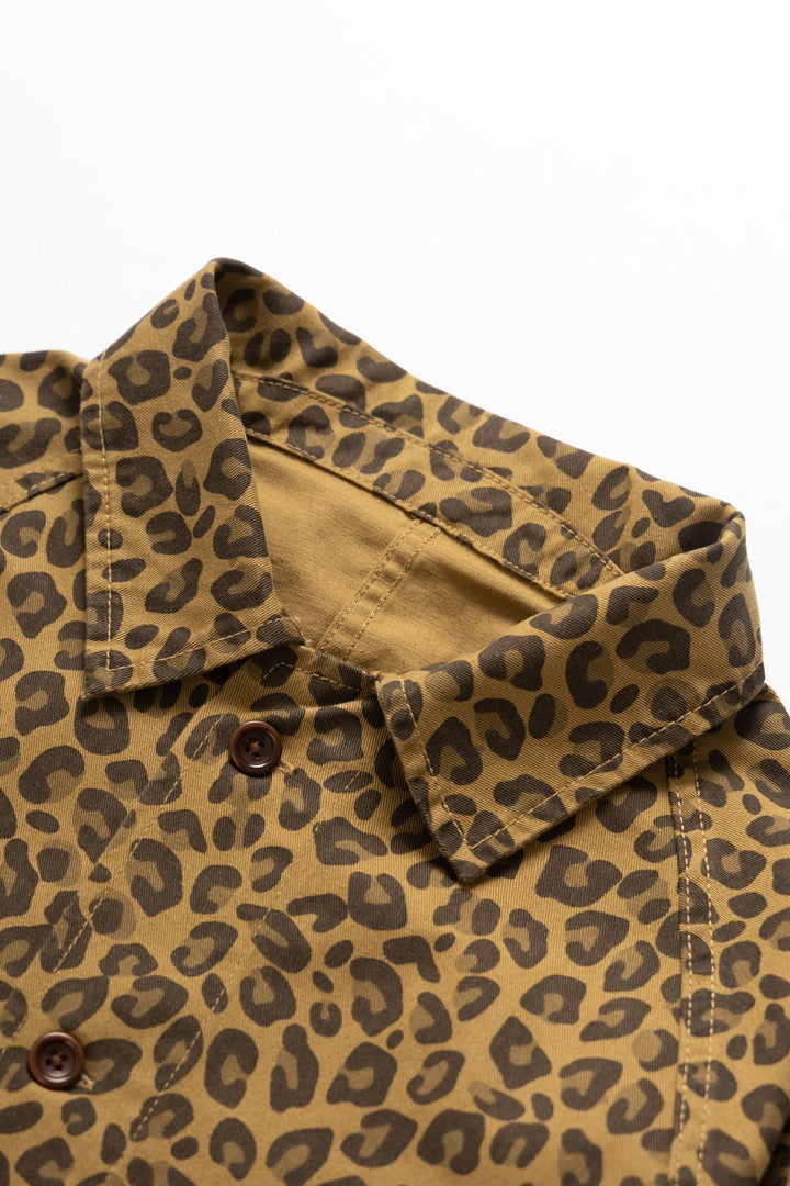 Patterned Front Of House Jacket Brown Leopard