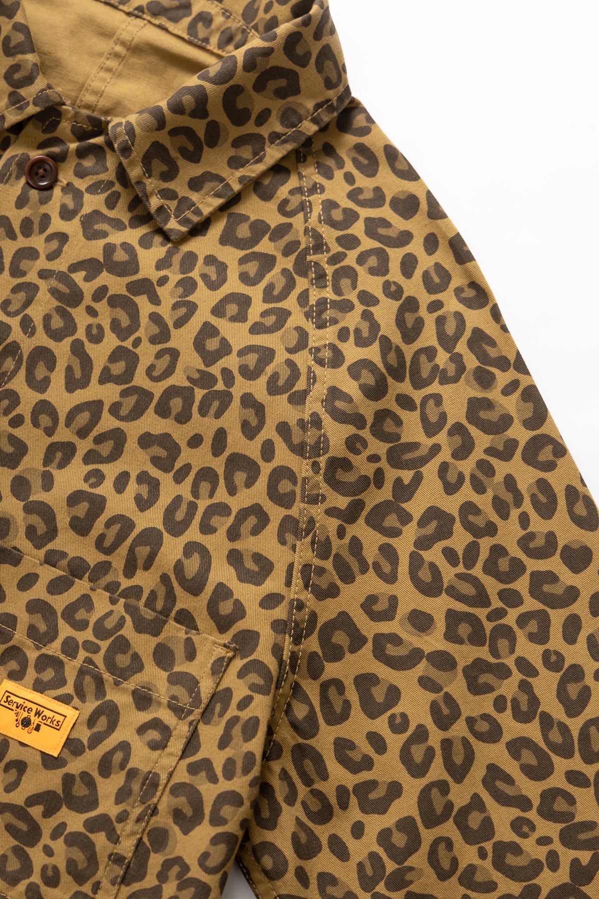 Patterned Front Of House Jacket Brown Leopard - détail