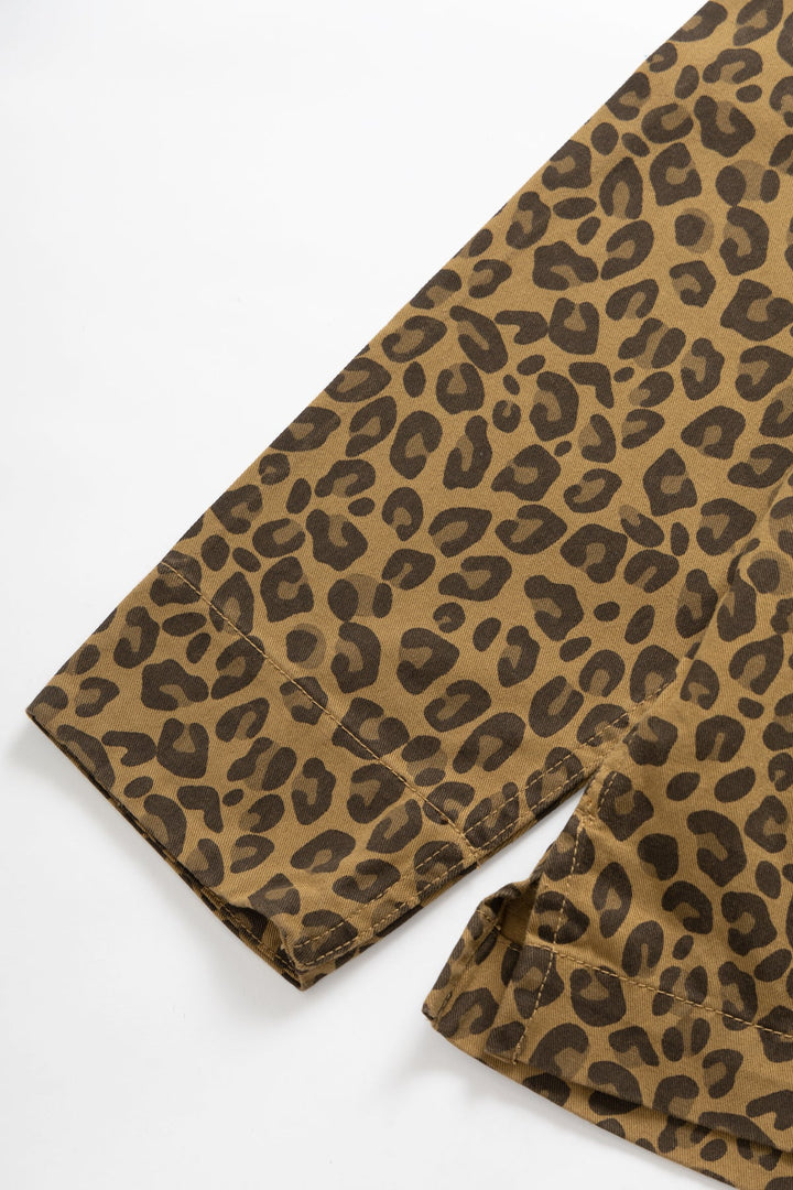 Patterned Front Of House Jacket Brown Leopard - détail