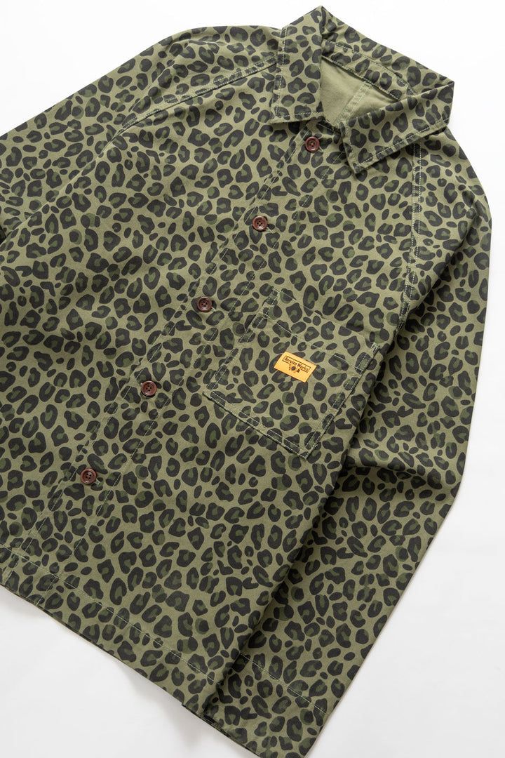Patterned Front Of House Jacket Green Leopard