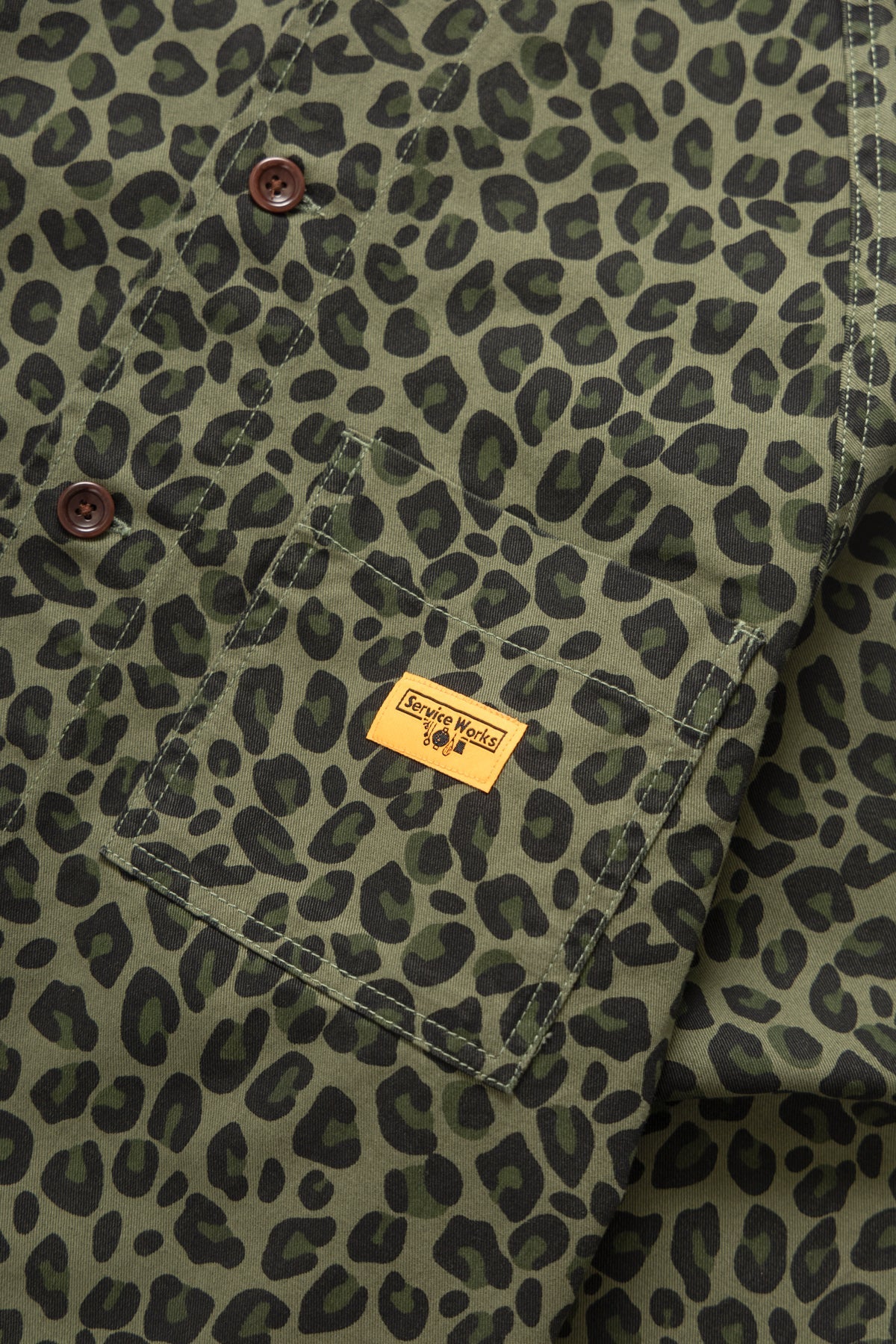 Patterned Front Of House Jacket Green Leopard