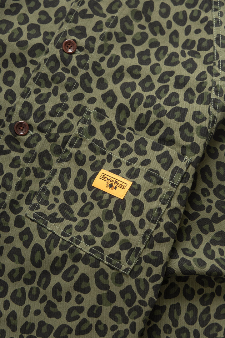 Patterned Front Of House Jacket Green Leopard