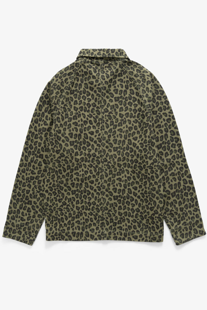 Patterned Front Of House Jacket Green Leopard - détail
