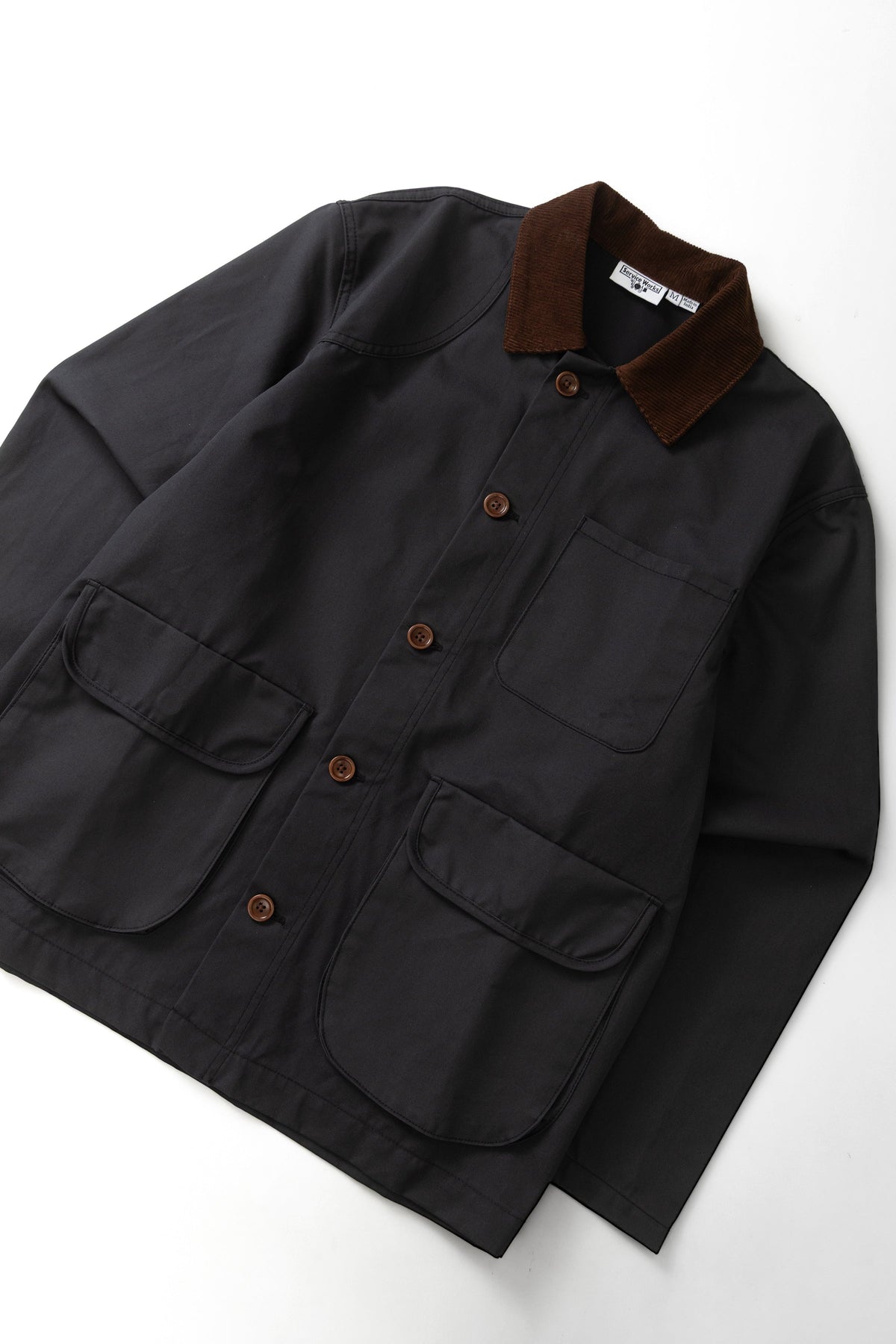 Waxed Barn Coat Black - détail