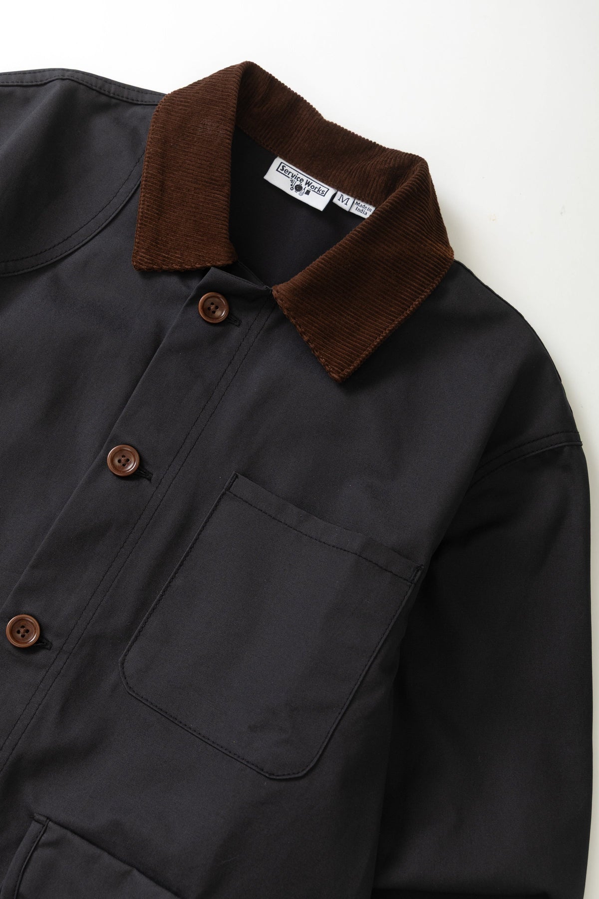Waxed Barn Coat Black - détail