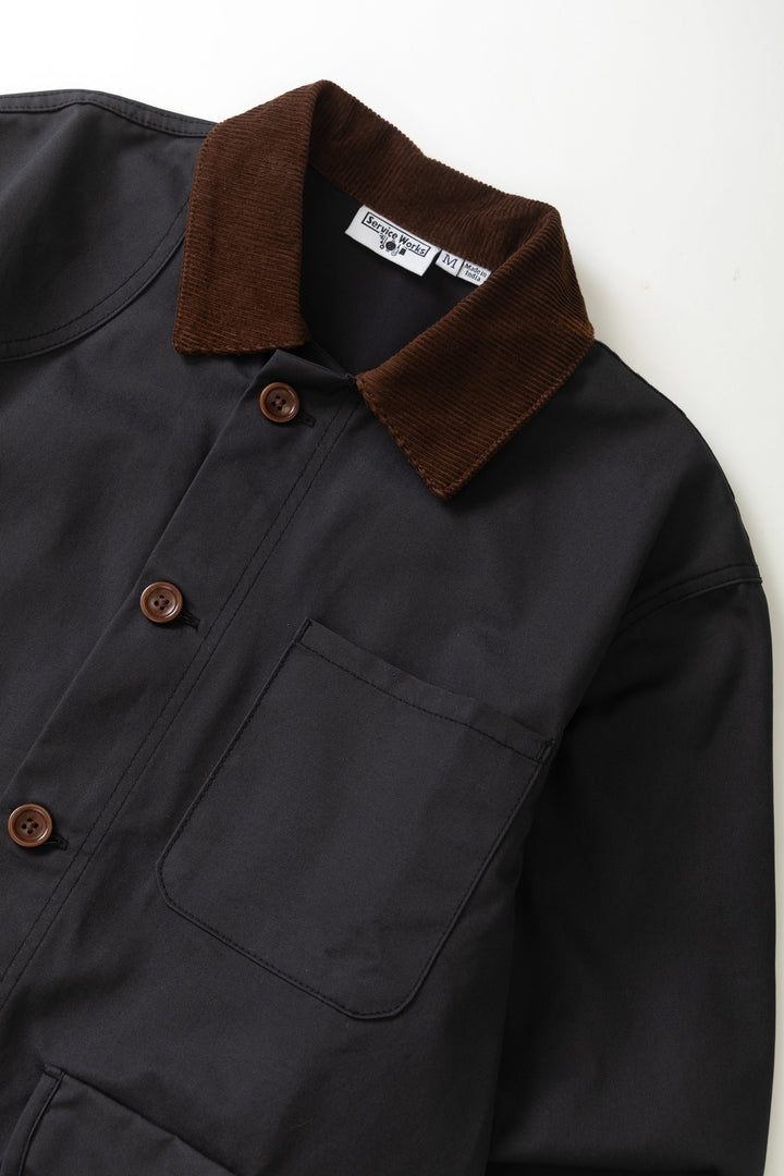 Waxed Barn Coat Black - détail