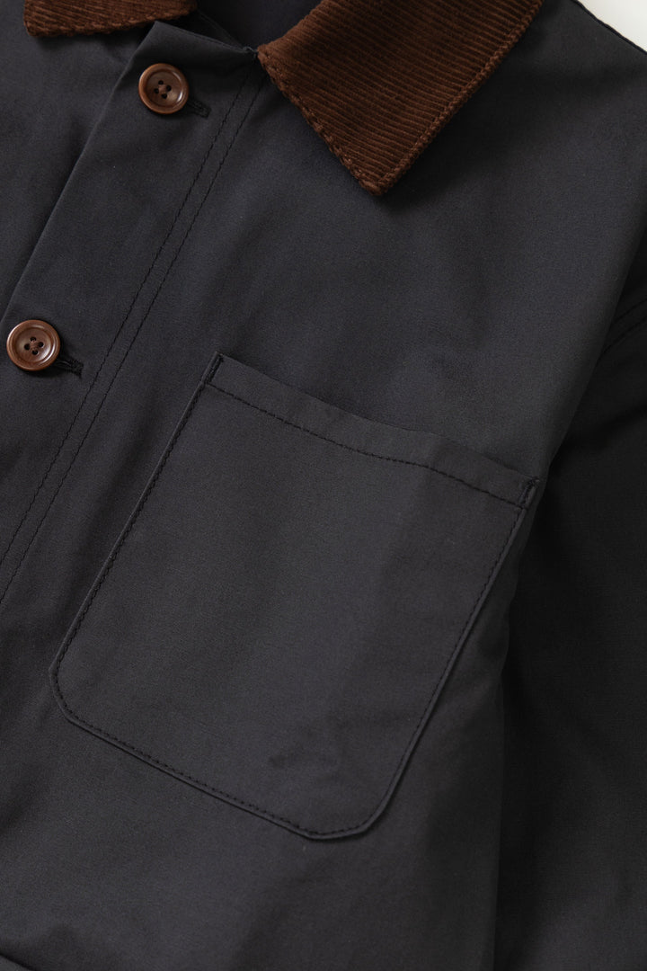 Waxed Barn Coat Black - détail