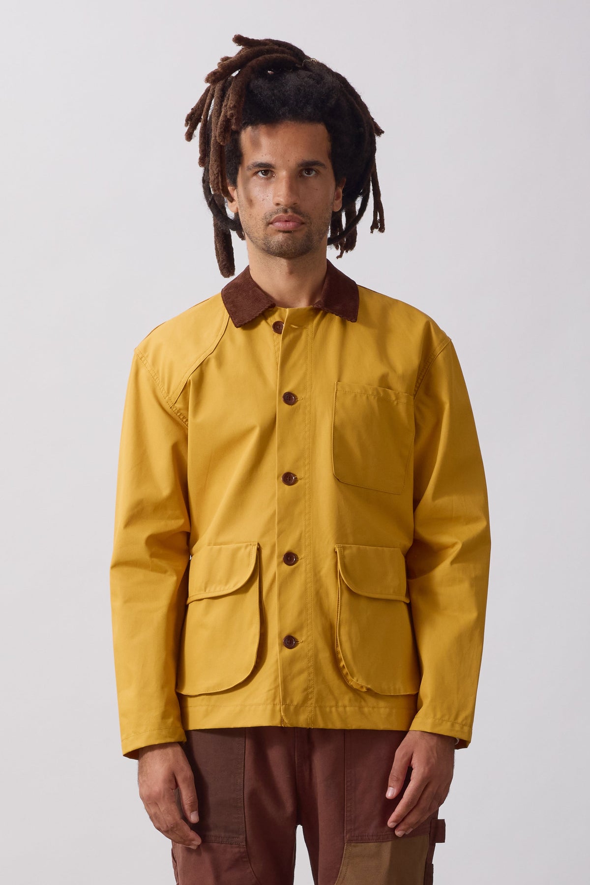 Waxed Barn Coat Ochre - porté