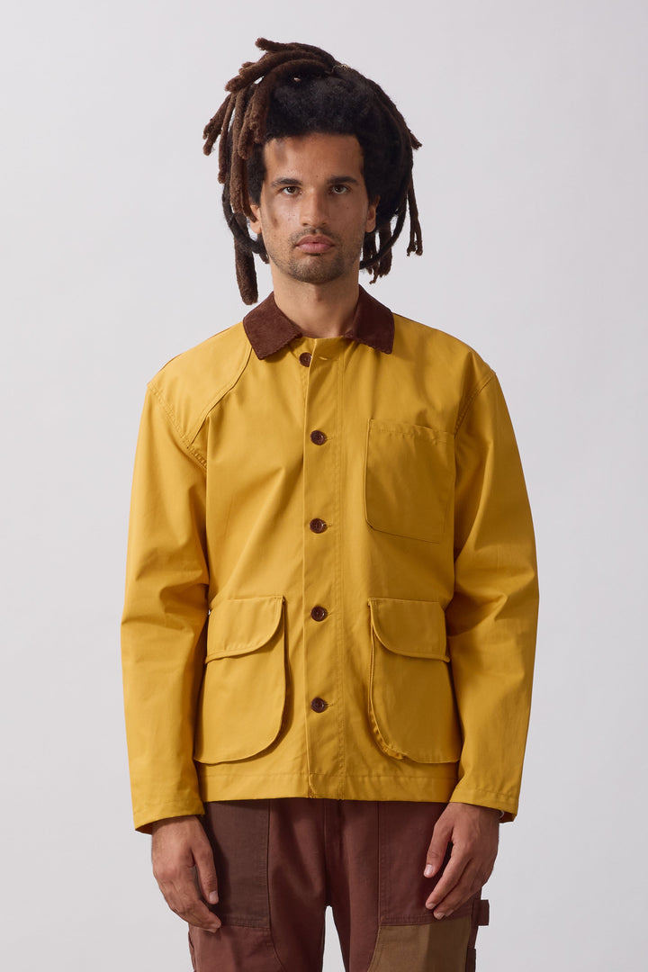 Waxed Barn Coat Ochre - porté