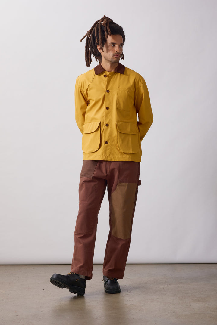 Waxed Barn Coat Ochre - porté