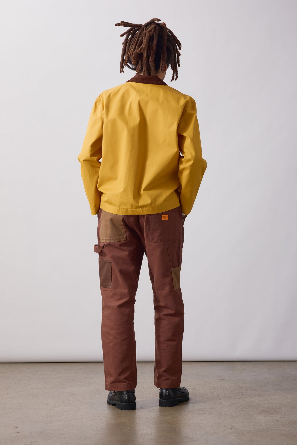 Waxed Barn Coat Ochre - porté