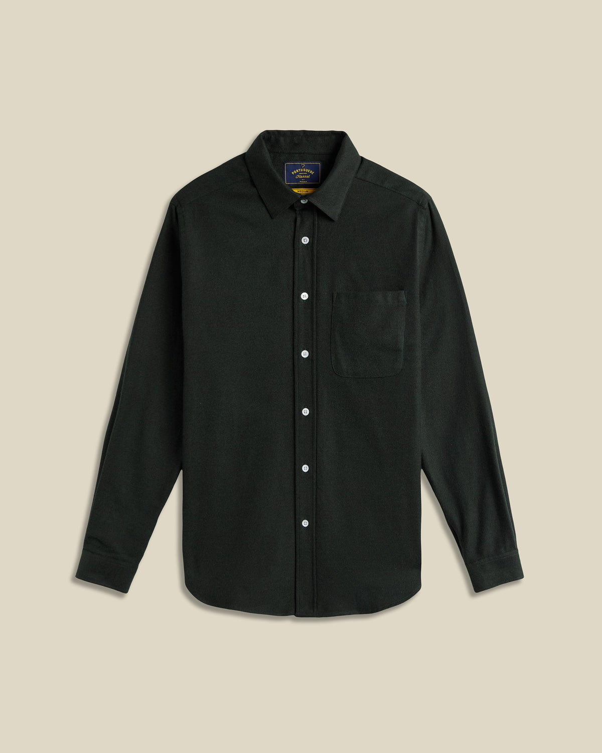 Chemise flanelle TECA Portuguese Flannel vert forêt - vue de face