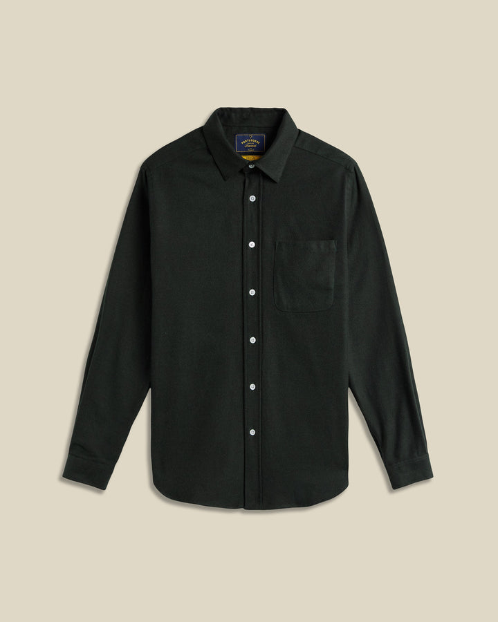 Chemise flanelle TECA Portuguese Flannel vert forêt - vue de face