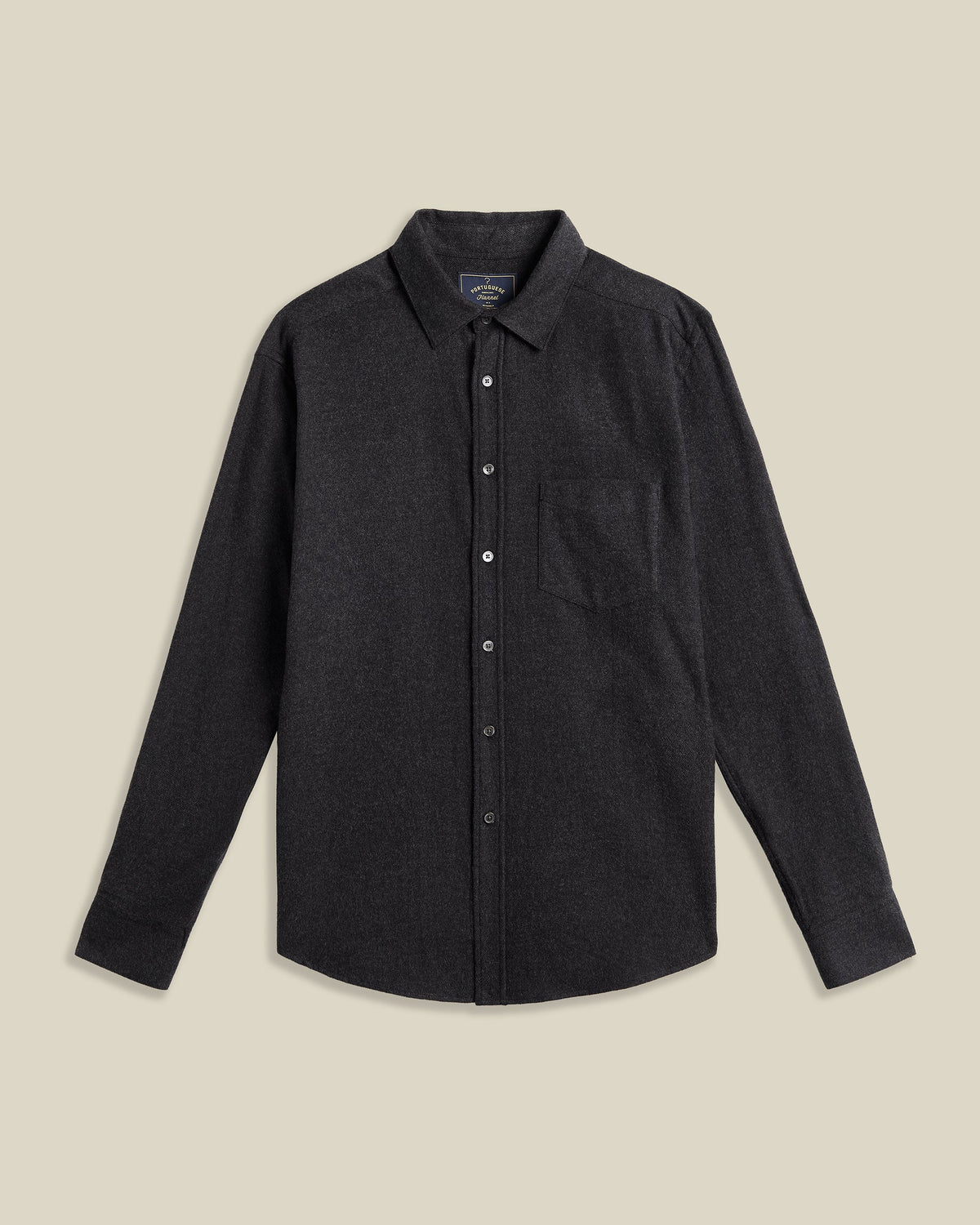Chemise flanelle TECA Portuguese Flannel gris anthracite - vue de face
