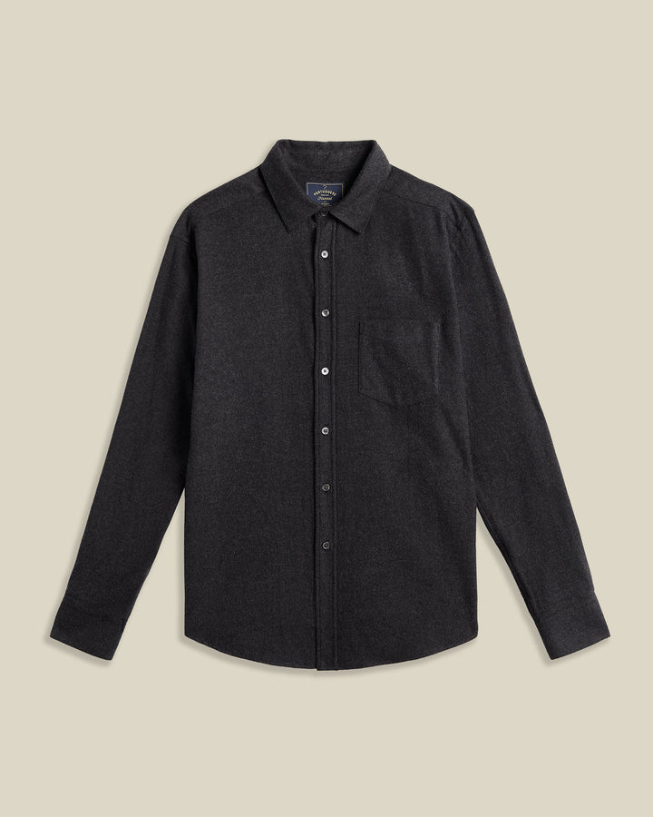 Chemise flanelle TECA Portuguese Flannel gris anthracite - vue de face