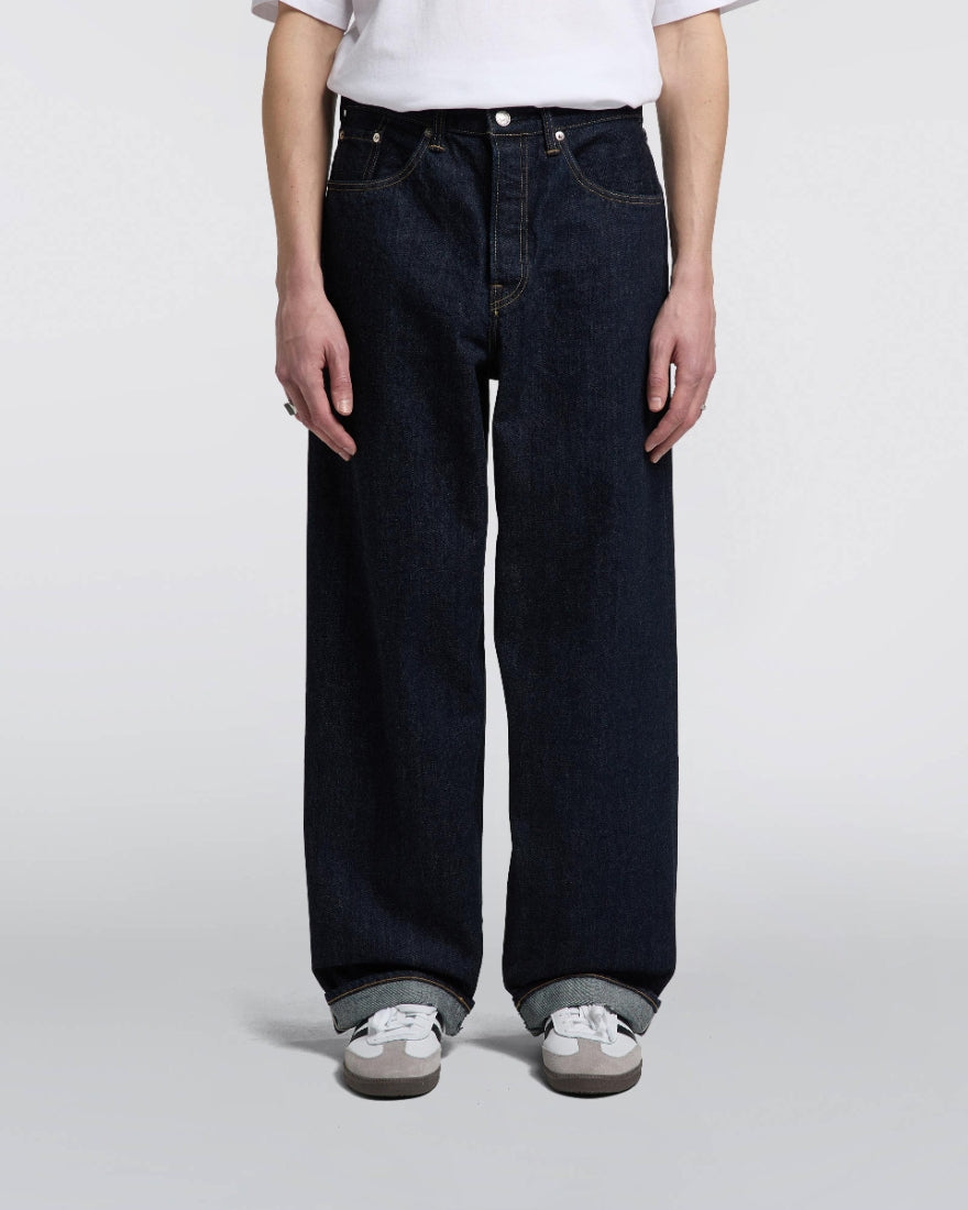 Wide Pant Edwin bleu rincé - porté