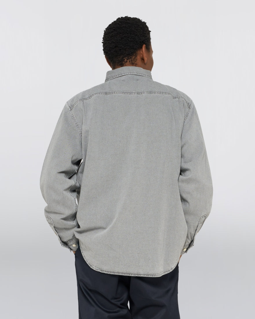 Chemise Arlo Edwin noir délavé - portée de profil