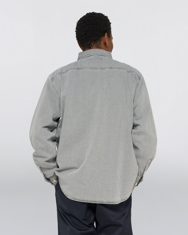 Chemise Arlo Edwin noir délavé - portée de profil