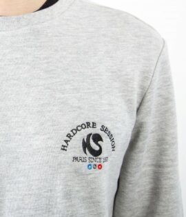 Crew-neck Gris-Chiné avec broderie logo « ATLETICO »