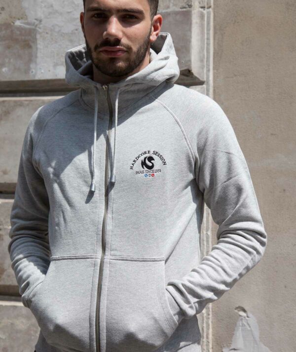 Hoodie HS Gris-Chiné avec broderie "Atletico"