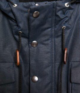 Parka courte « CONDORCET »  en coton-huilé – Navy