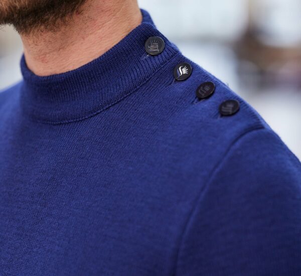Pull Homme - ADRIAN - Outremer - Pull marin uni 100% laine vierge – Image 4