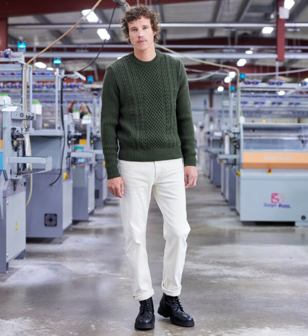 SIMON Pull torsadé 100% laine vierge CYPRÈS