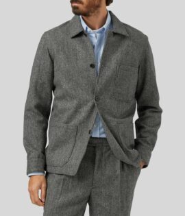 Labura Herringbone Wool – Grey