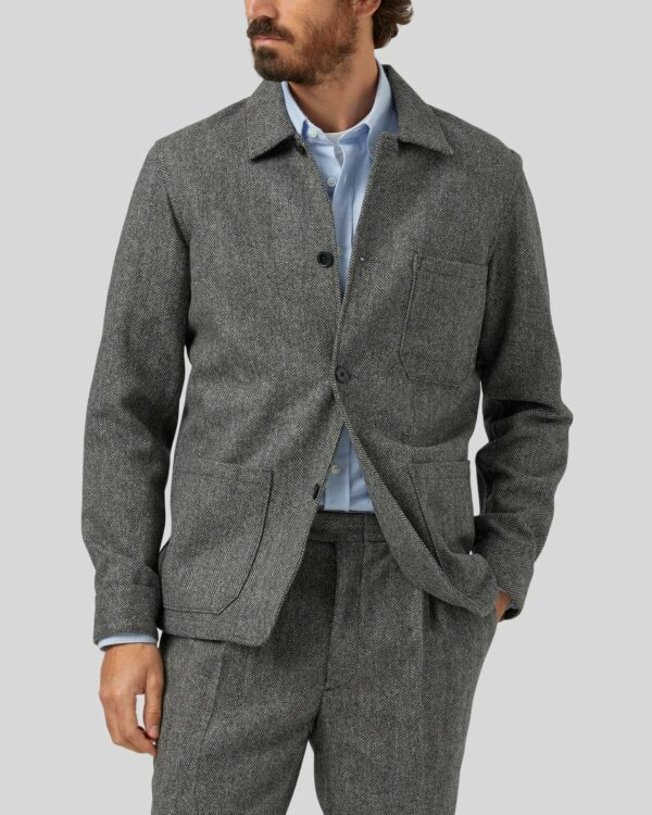 Labura Herringbone Wool - Grey