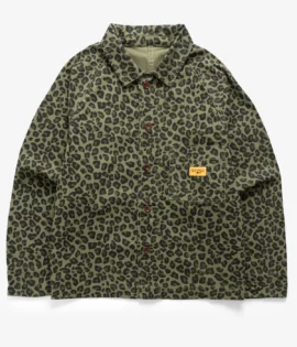 Veste Front Of House à motifs – Green Leopard